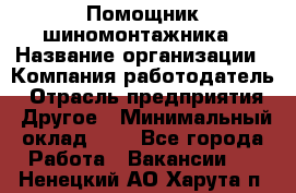 Помощник шиномонтажника › Название организации ­ Компания-работодатель › Отрасль предприятия ­ Другое › Минимальный оклад ­ 1 - Все города Работа » Вакансии   . Ненецкий АО,Харута п.